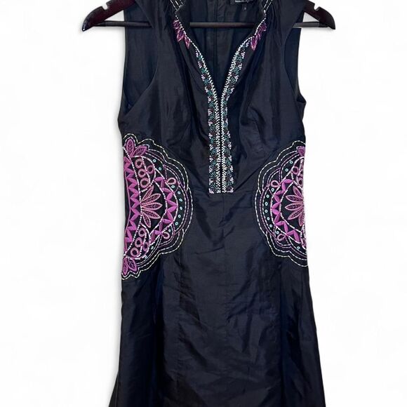 Nanette Lepore Dresses & Skirts - Nanette Lepore Silk Blend Dress with Beading and Embroidery Boho Resort Dress